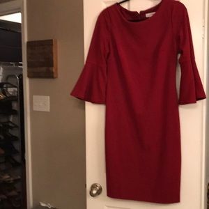 burgundy calvin klein dress